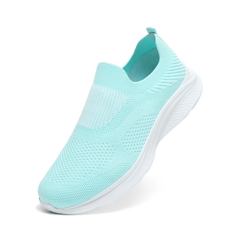 

Большие размеры женские весенние и летние новые неглубокие женские летающие тканые туфли среднего и пожилого возраста для матерей на педалях 42