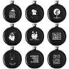Black Stainless Steel Hip Flask Portable 5oz Round Wine Pot Laser Print Business Gift