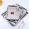 Stainless Steel Barbecue Tea Storage Serving Trays Grill Rectangle Meat Utensils Restaurant Rice Sausage Steamed Metal Plat R5F5