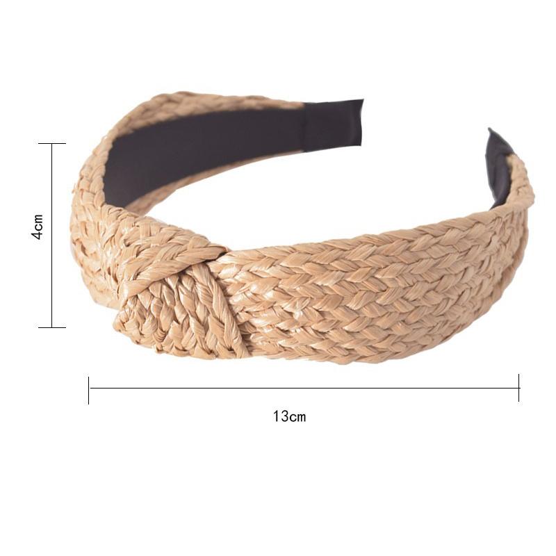Knotted Headbands for Women Summer Trendy Straw Headband with Knot, Boho Women Fashion Head Band for Beach Vacation Hair Accessories for Women