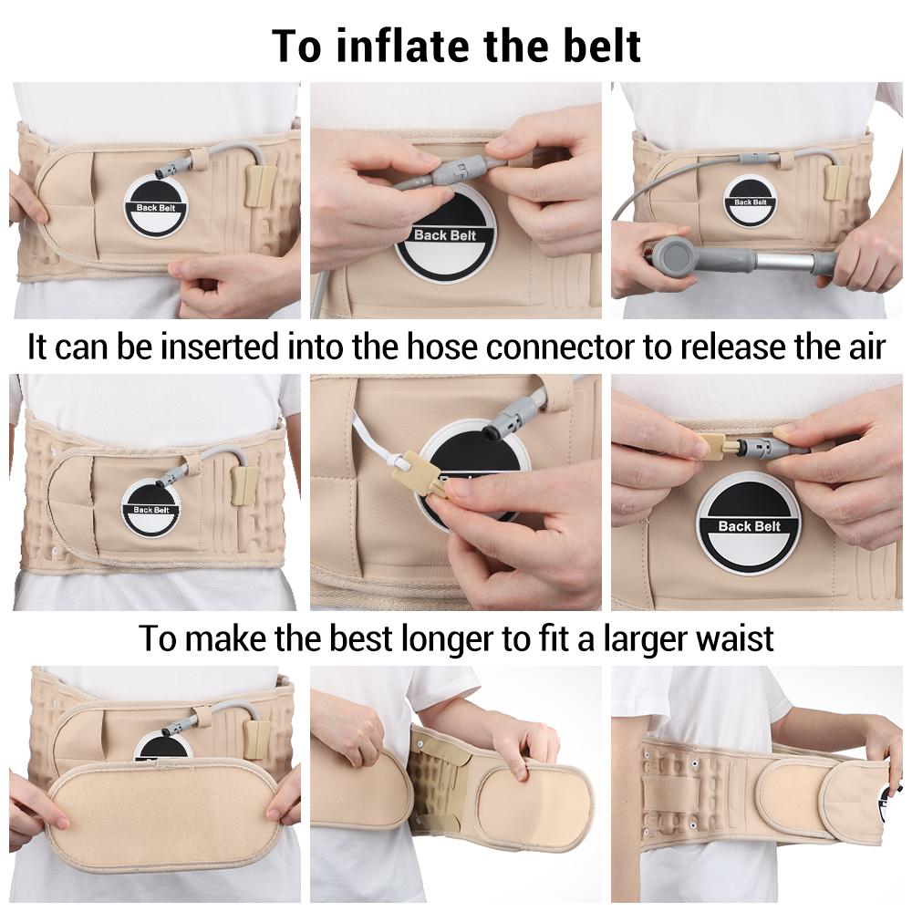Durable And Safe Inflatable Waist Belt Massager Adjustable Decompression Back Belt Lumbar Support Waist Air Traction Brace Waist Massage Belts