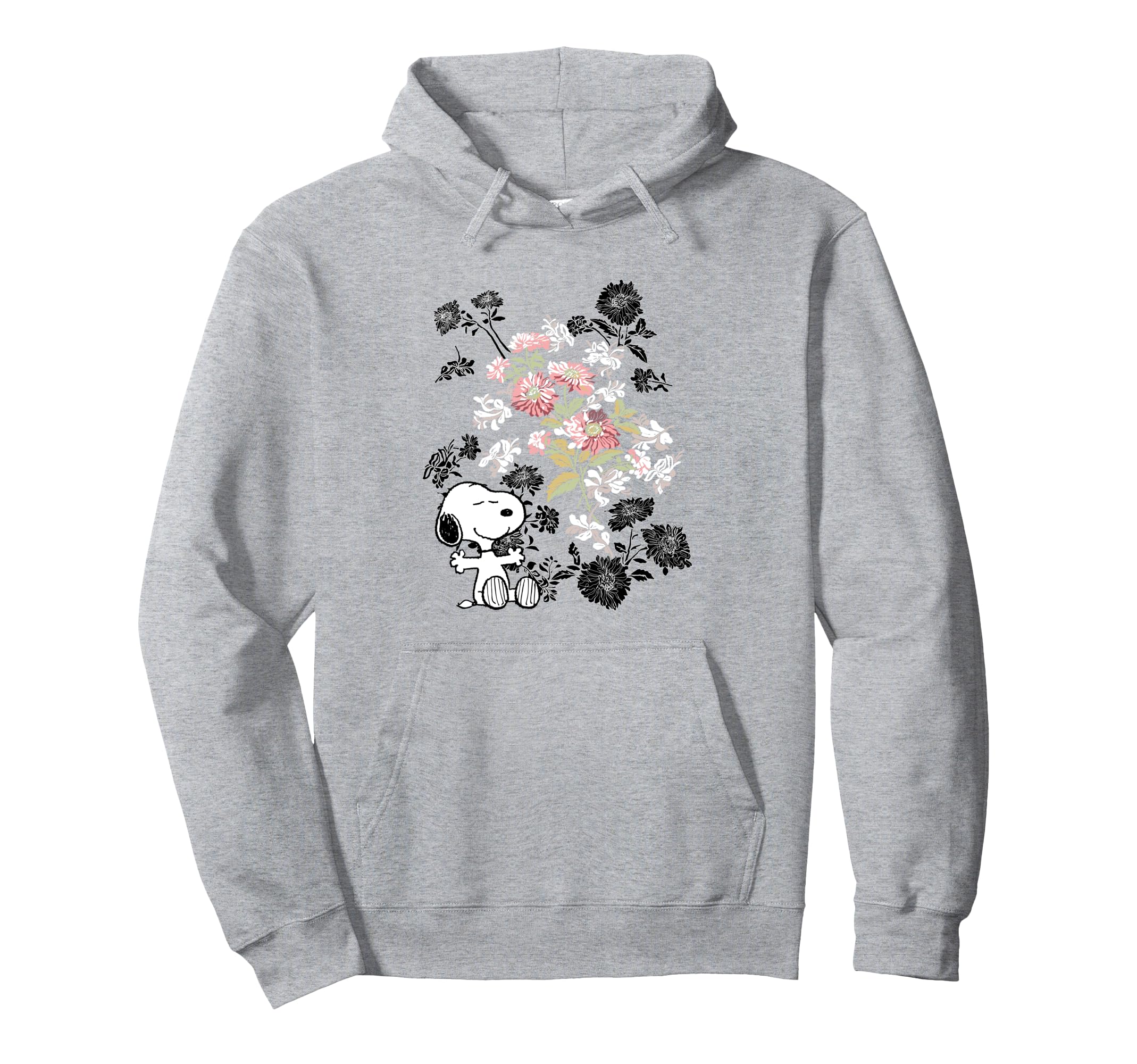 

peanuts snoopy flower hoodie серый