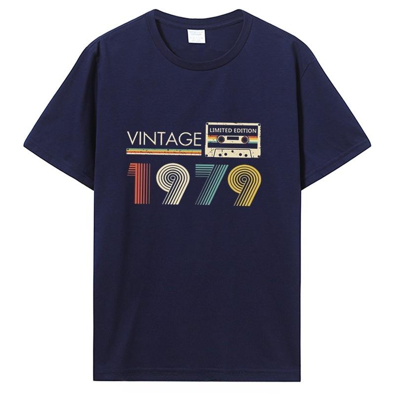 Vintage 1979 Limited Edition Birthday Print T Shirt Graphic T Shirt High Quality Mens and Womens Short Sleeved T Shirt Men Top
