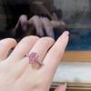 Nine Beauty Jewelry Teardrop Zircon Ring: S925 Sterling Silver, Pink High-Carbon Diamond, European & American Ice Flower Cut.