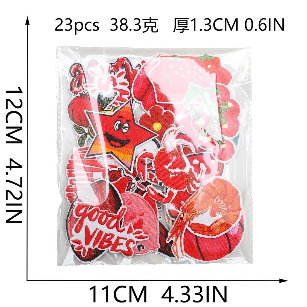 Star Watermelon Embroidery Cloth Sticker Football Patch Sticker Clothes Decoration Basketball Mushroom Shrimp Computer Embroidery Chapter Sticker
