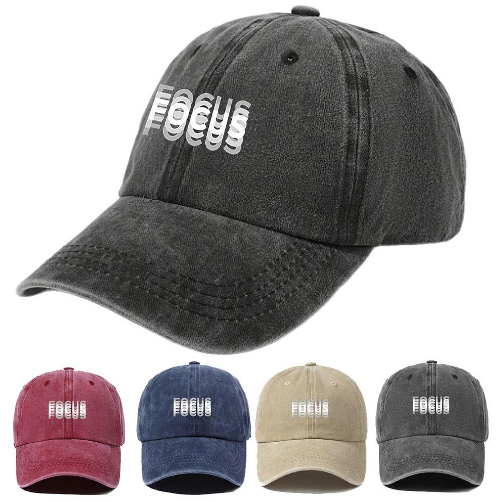 Breathable Dad Hat Letter Printed Washed Cotton Hat Minimal Casual Sun Hat For Men Women