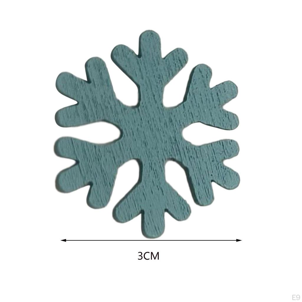 100Pcs Wood Snowflake Embellishments Christmas DIY Gifts 3cm Decor Crafts Slices