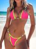 Pearl Thong Bikinis 2023 Women Sexy Triangle Swimsuit Solid Brazil Swimwear Female Padded Bathing Swimming Suit Beachwear Summer