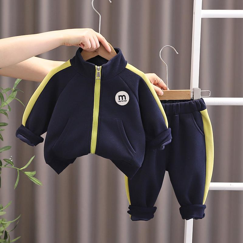 0-5-year-old Boys' Long Sleeved 2-piece Set, Autumn Children's Casual Sportswear Set, High-quality Clothes for Male Babies