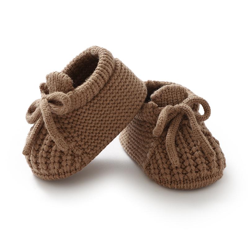 Buty Niemowlęce Dzianinowe Obuwie do Łóżeczka Noworodka 0-18M Ciepłe Akcesoria Odzieżowe Niemowlęcy Chłopcy Dziewczynki Pierwsze Buciki Modne Jednolite Maluch Dziecko
