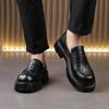 Men's Loafers 46 Large Size New Block Leather Shoes Fashion Men's Foot Casual Leather Shoes Business Shoes