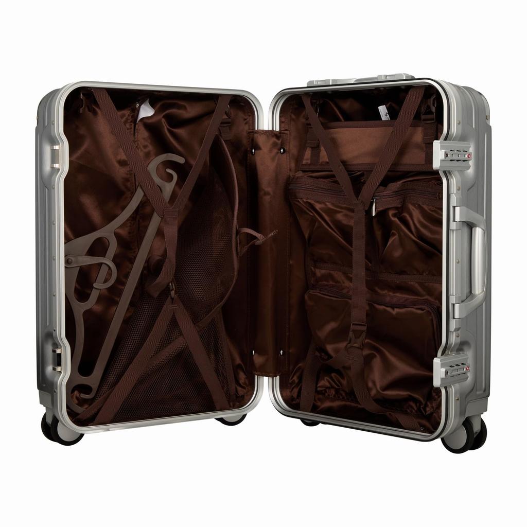 [Sifre] TRIDENT TRI1030 Hard Suitcase, Aluminum-Look, 33L, 3.8kg, Silver, Made In Japan with a 5-Year Warranty.
