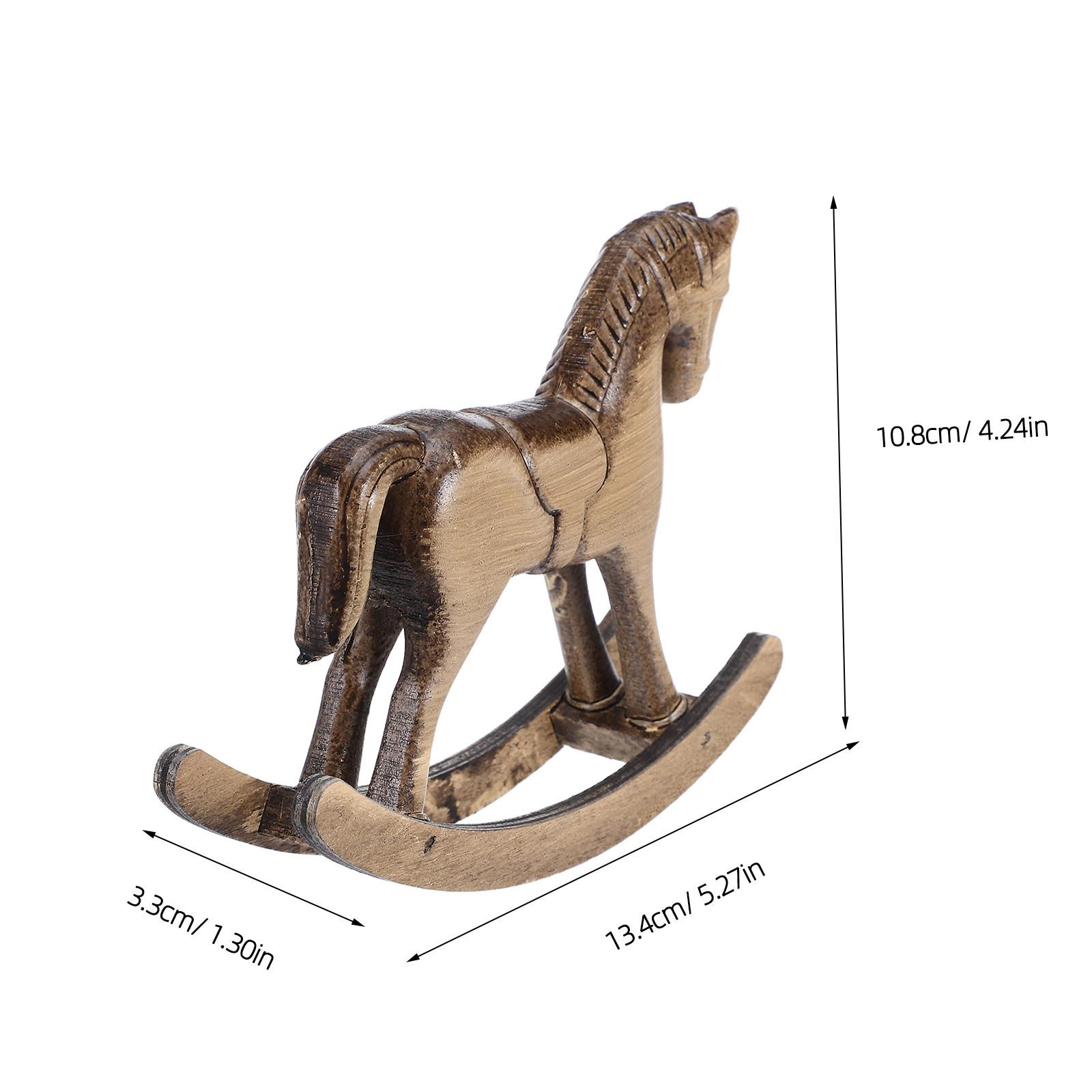 

Hand Carved Wooden Horse Statue Artistic Indoor Decorative Sculpture for Table Farmhouse Living Room Office Desktop Ornament