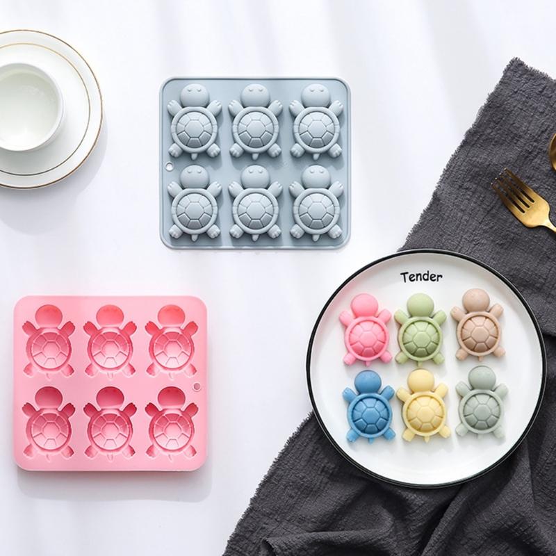 6 håligheter Stor sköldpadda Moussetårtsform Livsmedelskvalitet Silikon Chokladdessert Bakform Familjesammankomst Bakverk