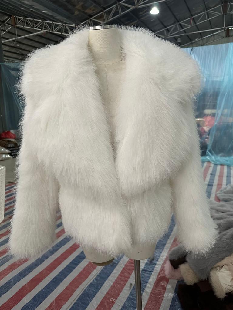 Autumn and winter new suit collar imitation fur short fluffy versatile coat women's jacket