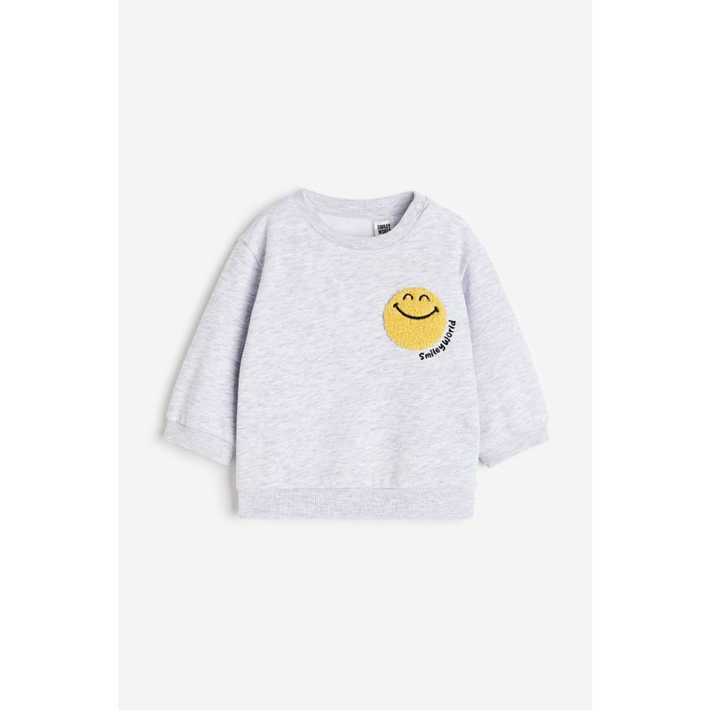 

HM Children s Clothing Baby Girl Sweatshirt Autumn Soft Smiley round Neck Tops 1210581 Mixed light gray/SmileyWorld® 66/48(4-6m)
