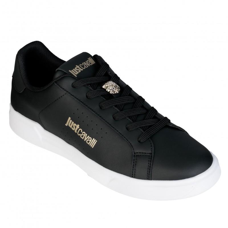 Just cavalli leather sneakers nero/gold - Size: 41