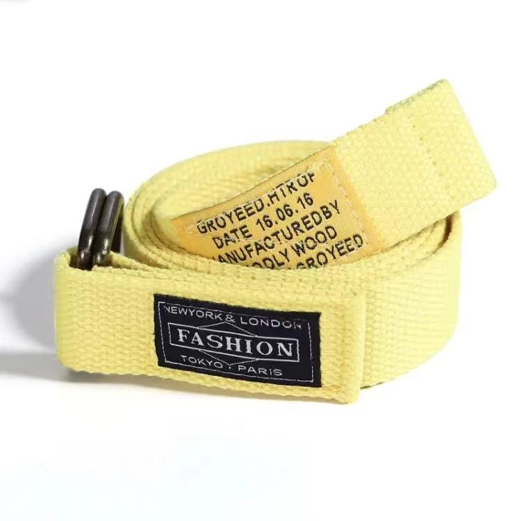 Young men's artificial pants, no punching canvas belt, trendy jeans, men's Korean fashion version, versatile belt, women