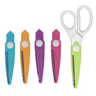 5 In 1 Craft Scissors Decorative Edge with 4 Replaceable Blades DIY Handcraft Stainless Steel Kids
