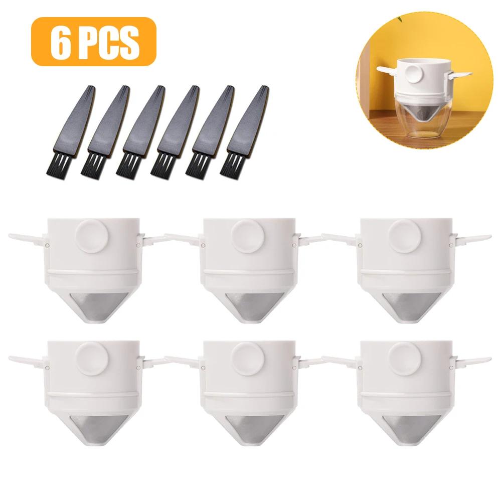 10/8/4/2Pcs Foldable Portable Coffee Filter Coffee Maker Stainless Steel Drip Coffee Holder Reusable Paperless Pour Over Dripper