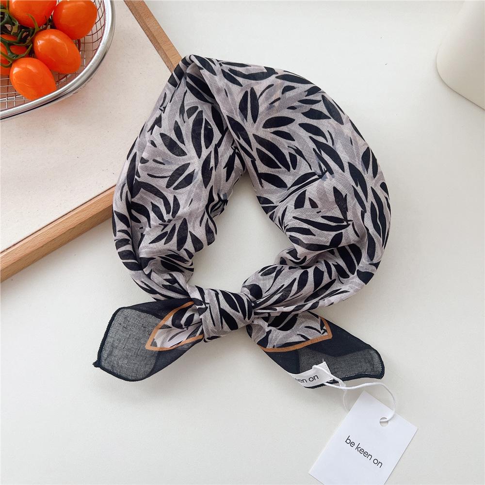 55 Polka Dot Silk Scarf: Spring Summer Korean Fashion Headscarf & Decorative Hairband for Women