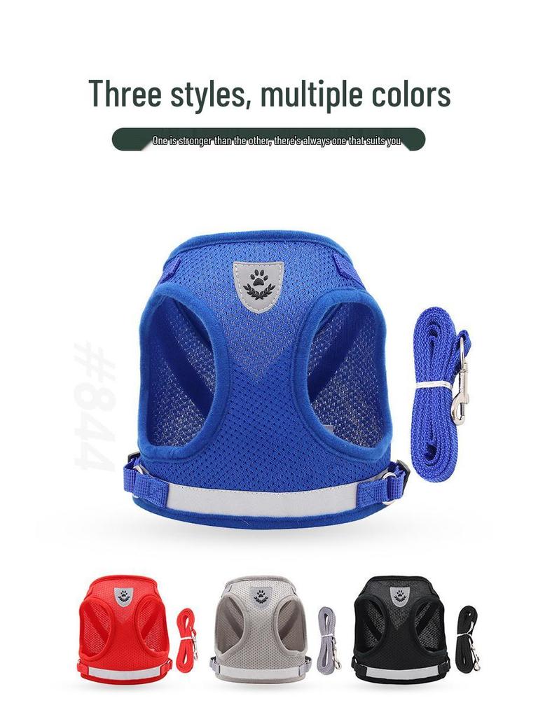 Reflective Breathable Pet Harness for Dogs and Cats - Universal Vest Style Leash