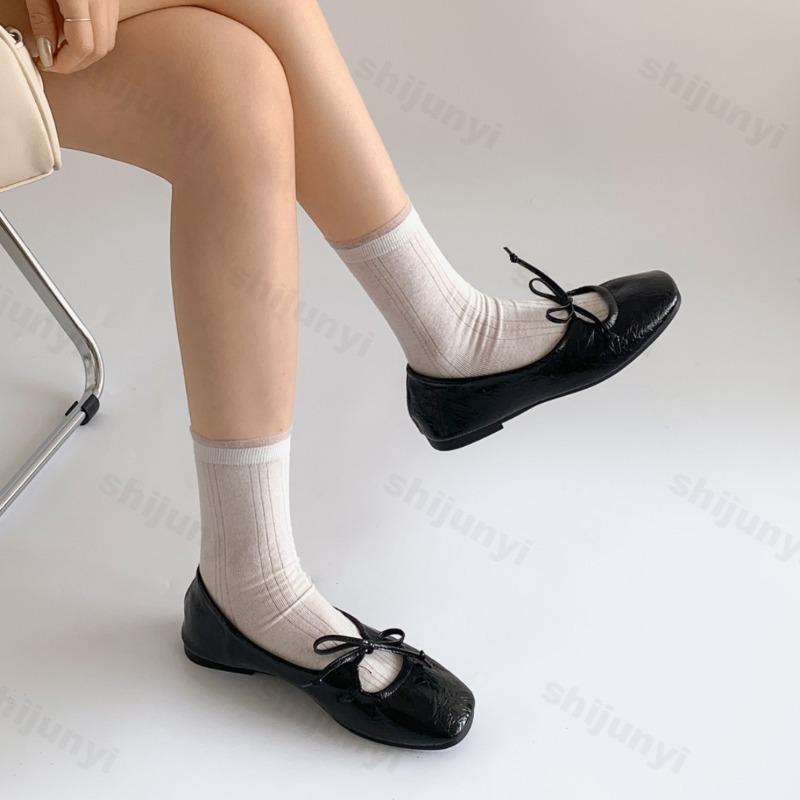 Fashion Eleagnt Ballet Style Square Head Shallow Mouth Flat Single Shoes for Women's Summer 2025 New Comfortable Slip on Mary Jane Shoes