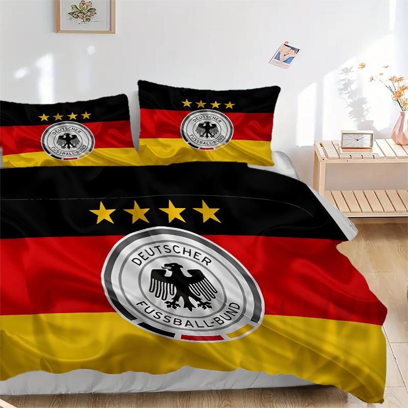 3Pcs German Football Federation Emblem Bedding Sets For All Sizes New 3D Printed Bed Cover Comforter Duvet Cover Pillowcase Bedroom Decoration