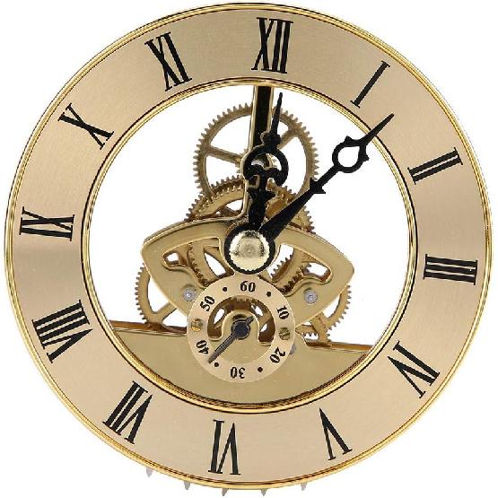 Mini hodinový strojek 3,38 palce(86 mm), Kulaté quartzové hodiny Vhodné Kovové vestavné hodiny Vložka Hlava quartzových hodin DIY Stolní řemeslné hodiny Příslušenství