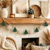 Knitted Christmas Garland Bunting Non-Woven Fabric Holiday Banner Crochet Garland  Holiday Decor