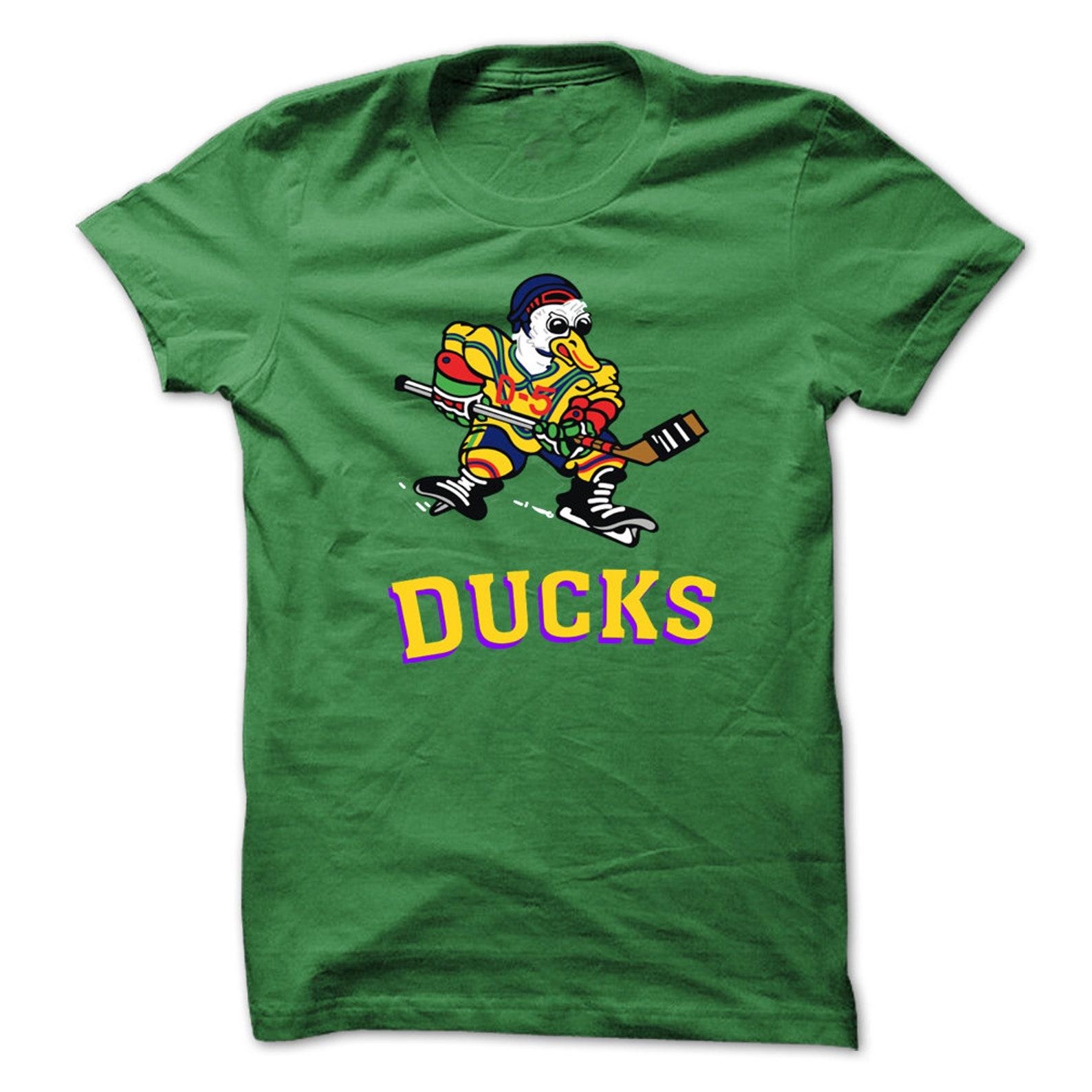 Mighty Ducks Jersey T-Shirt Design - Green T-shirt with Gold Print L