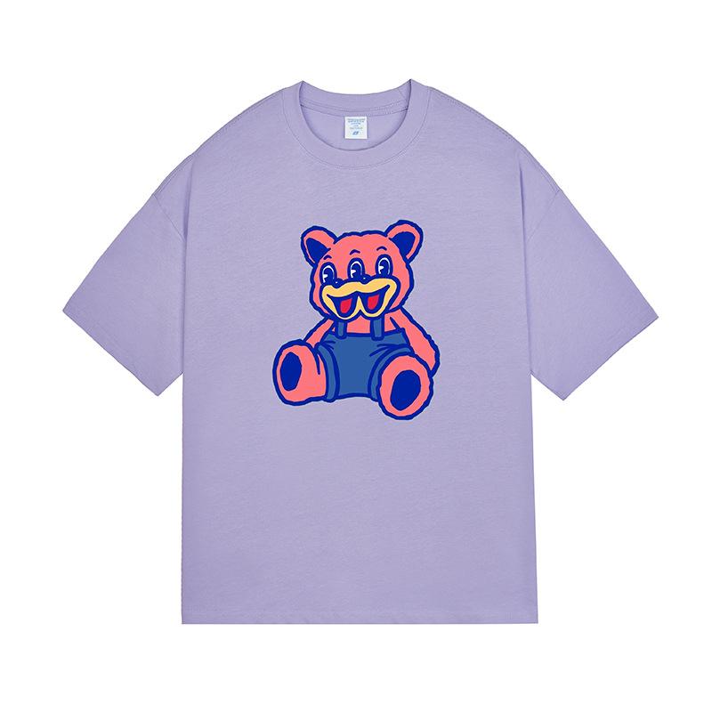 

Новая летняя корейская уличная ретро-футболка с короткими рукавами и рисунком медведя XXL