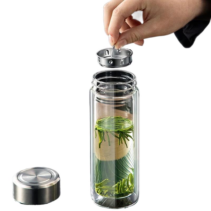Fuguang Portable Double-Wall Glass Tea Infuser Bottle
