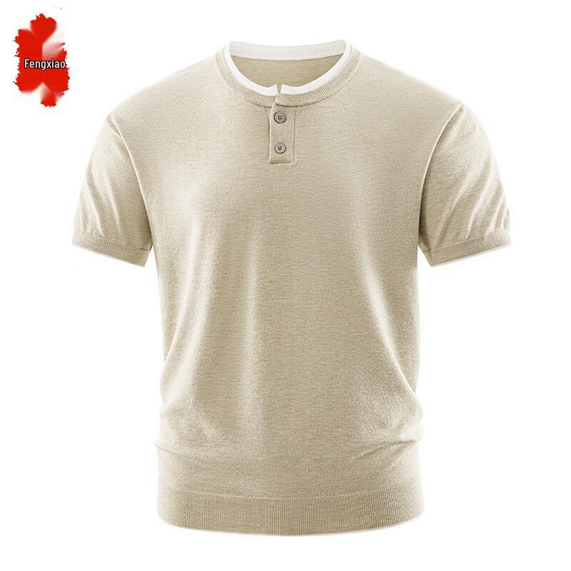 Men s Striped Knit Short Sleeve T-Shirt M
