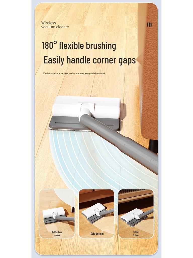 Portable Wireless Vacuum & Mop with Powerful Suction, Silent Operation & Carpet-Friendly Design