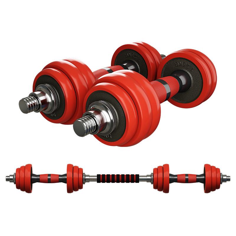 Adjustable Pure Iron Dumbbell Set – 10/20/30 KG Men's Fitness Equipment with Detachable Handheld Design
