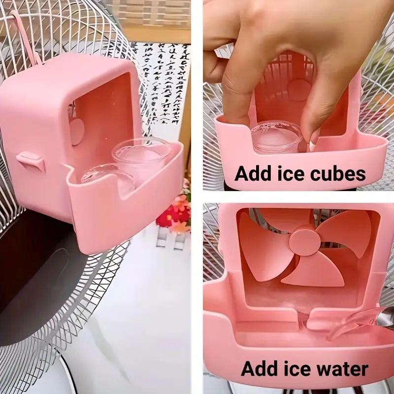 Electric Fan Cooling Storage Box Portable Floor Fan Non Perforated Fan Box Suspended Ice Cooler With Hanging Hook and 4 Cups