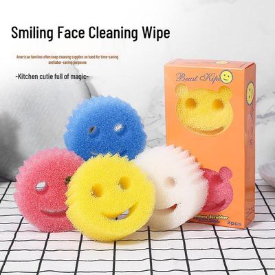 Burete Loofah Magic Creativ cu Față Zâmbitoare - Curățător pentru Bucătărie și Vase cu Structură de Fagure