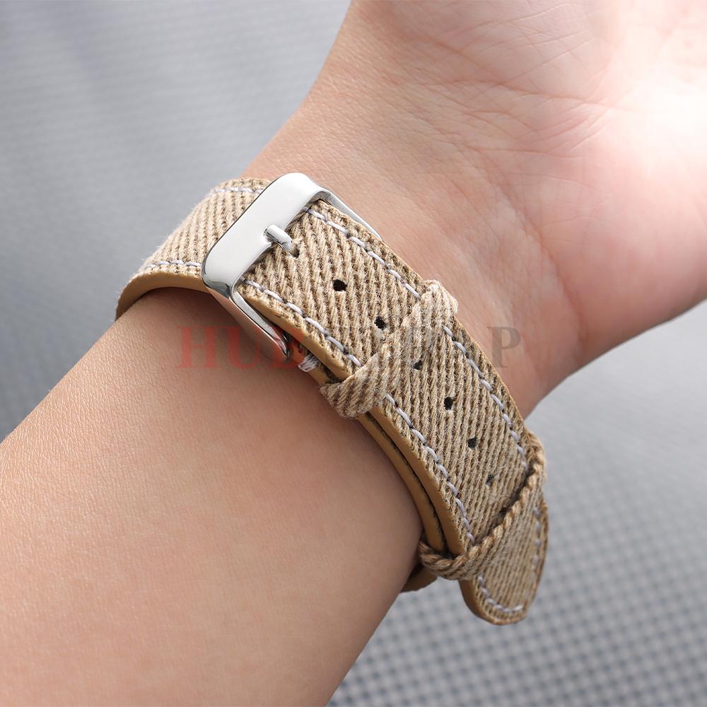 Nylon Leather Watch Band 18mm20mm 22mm Black Gray Brown Canvas Universal Soft Watchband Business for Men Women Watch Accessories