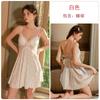 Women's Velvet Lace Sheer Print Padded Push Up Cami Sleep Dress with Robe Lounge Set