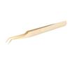 Eyelash Extension Tweezers Stainless Steel Fiber Tip Golden Lash Extension Tweezers for Beauty Salon