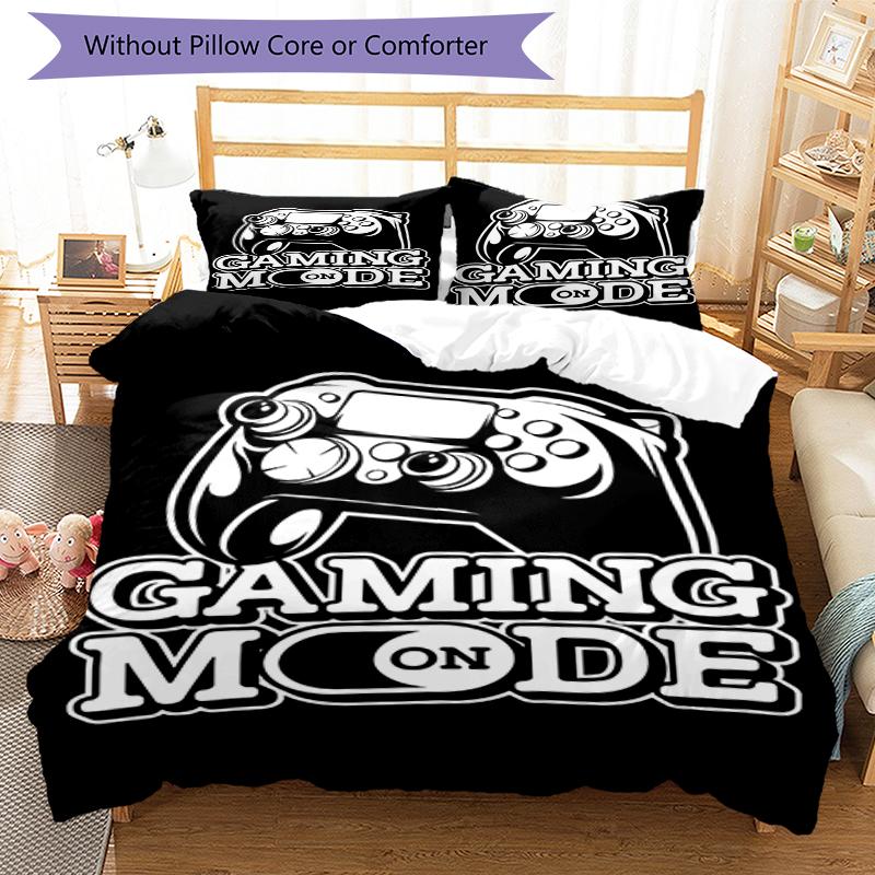3pcs Game Controller Bedding Set Duvet Cover Closure Includes 1 Duvet Cover & 2 Pillowcases, Soft and Comfortable for All Seasons.