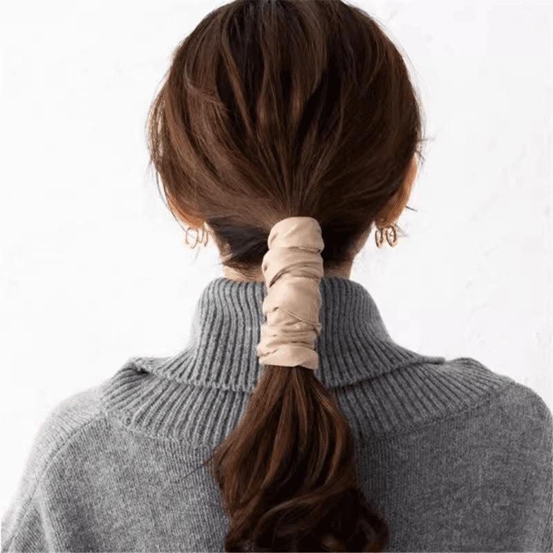 The New Japanese Retro Solid Color Fabric Iron Wire Hair Rope A Wide-brimmed Headband for Ladies To Tie Their Hair in A Low Ponytail
