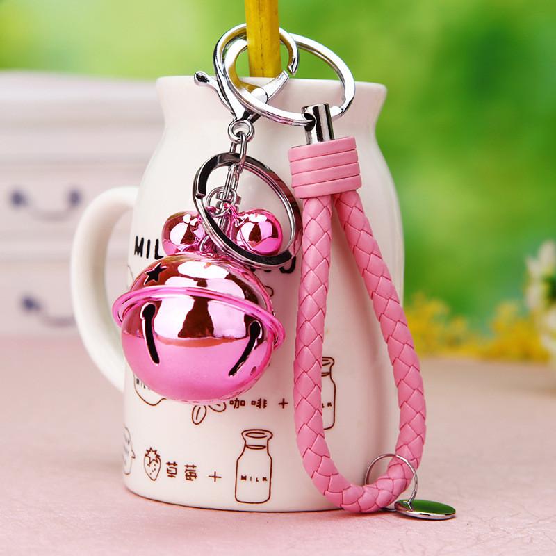 Creative Woven Rope Keychain With Metal Ring And Bell Design For Couples And Men Women