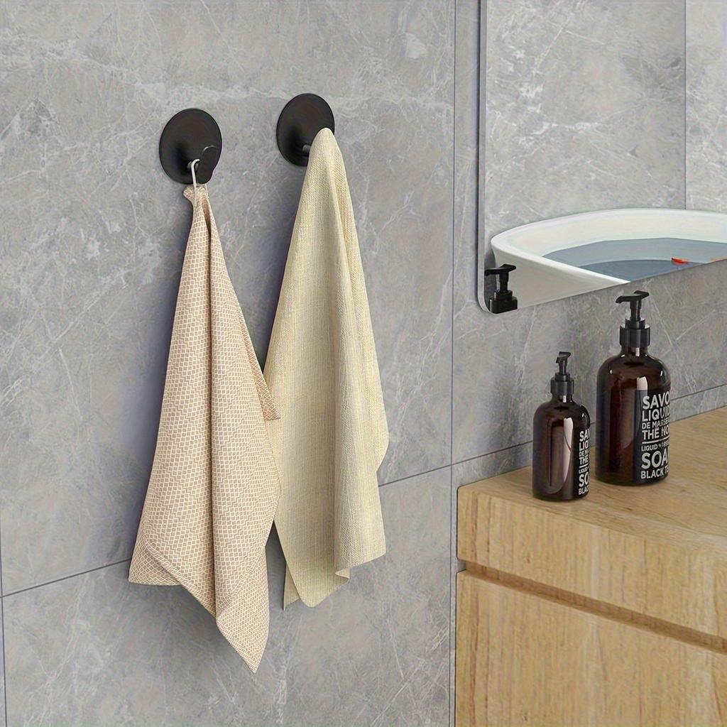 2/4pcs Stainless Strong Adhesive Wall Hook Sticker Hanging Coat Rack Clothes Hanger Shower Robe Hook Kitchen Bathroom Towel Hook