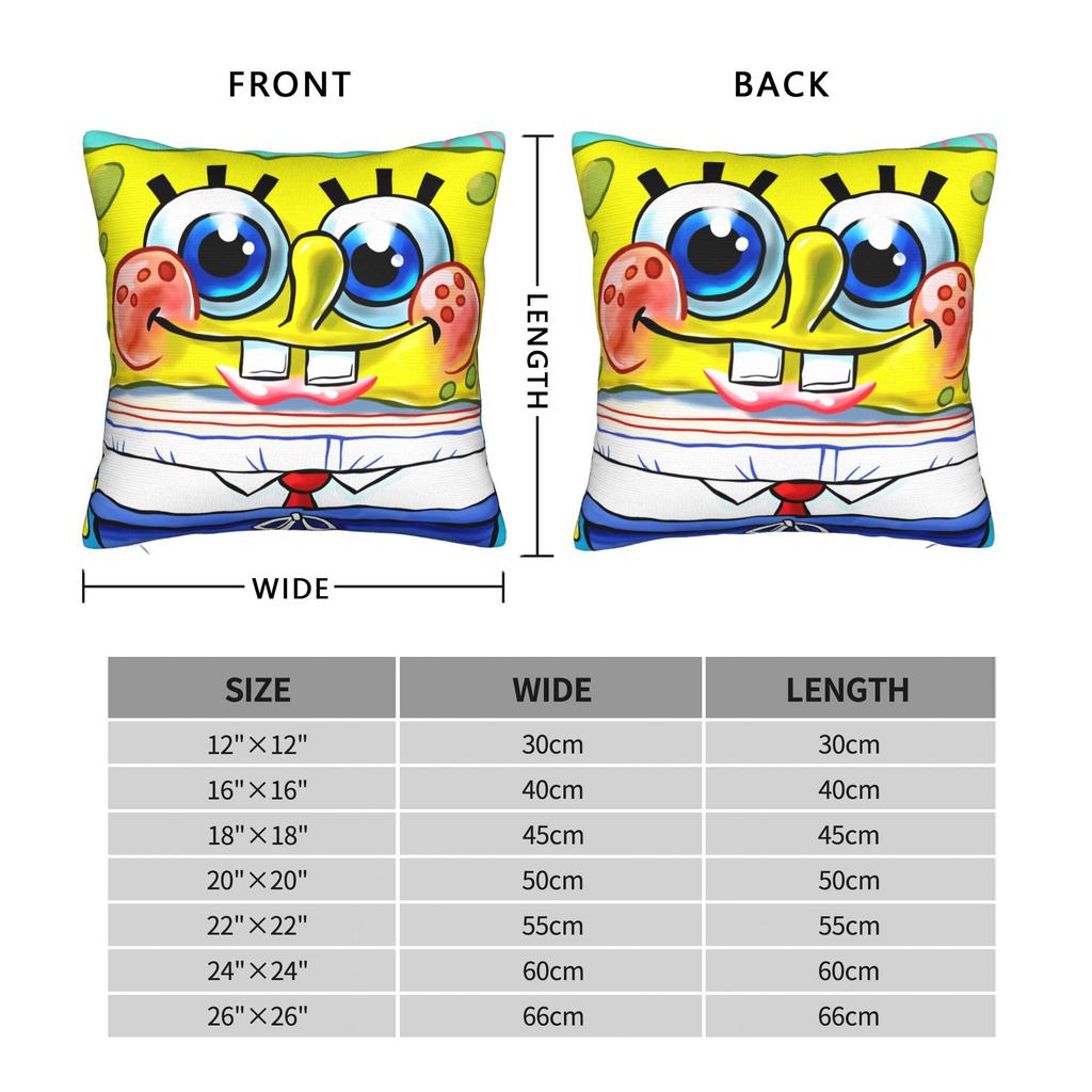 S-Spongebobeds S-Squarepantsed Sponge Man Pillow Case Custom Pillow Cover For Couch Sofa Bedroom Vintage Cushion Cover