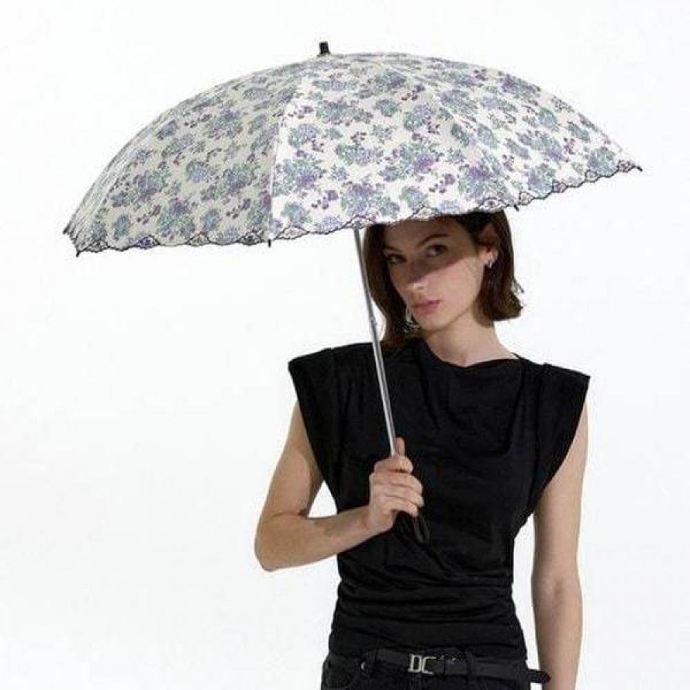 Daks Violet Flower Pattern Umbrella  Umbrella Type  Dbum6e659v1 Single option