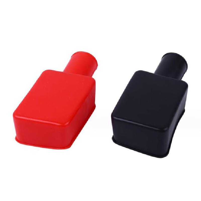 

2/4Pcs Square Motorcycle Car Battery Terminals Rubber Covers Battery Terminals Protection Sleeve Positive Negative Pole Cover