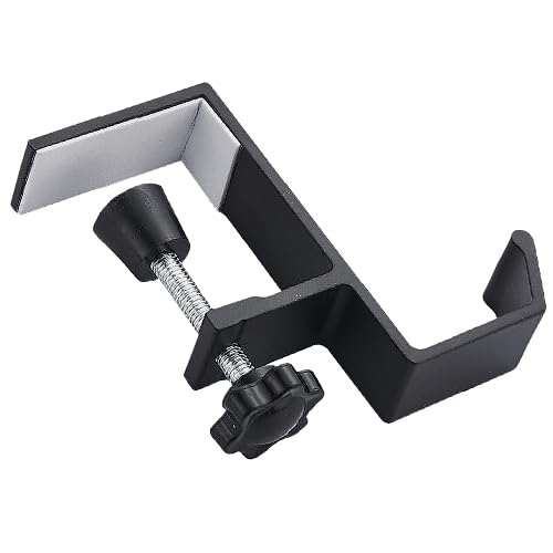 Headphone Hanger, Table Hook, Back Hanger, Headphone Holder for Office Desk, Screw-on Clamp, No Tools or Drilling Required, Easy Installation (Black)