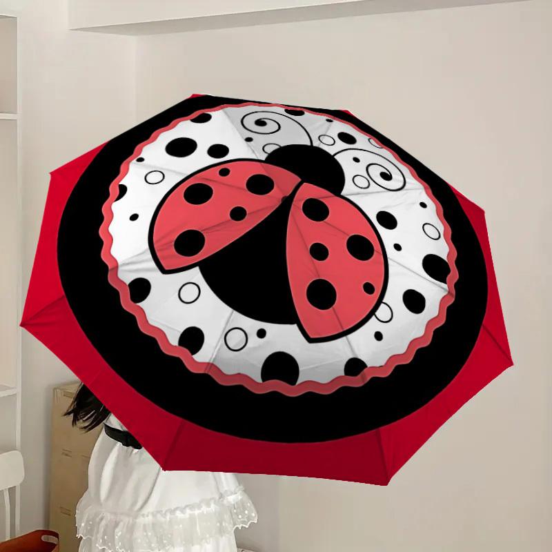 1pc Ladybug Insect Automatic Open/Close Umbrella, 8-Rib Sturdy Frame, Umbrella for Travel, Everyday, Formal Events yy251126033